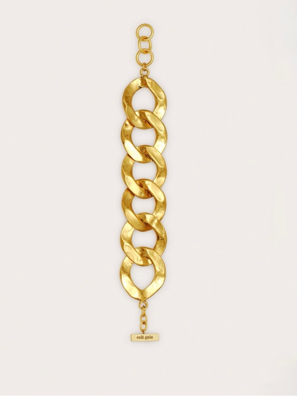 NEW in Box Cult Gaia Dulce Hammered Metal Gold Chain Bracelet MSRP 298 - Picture 3 of 8